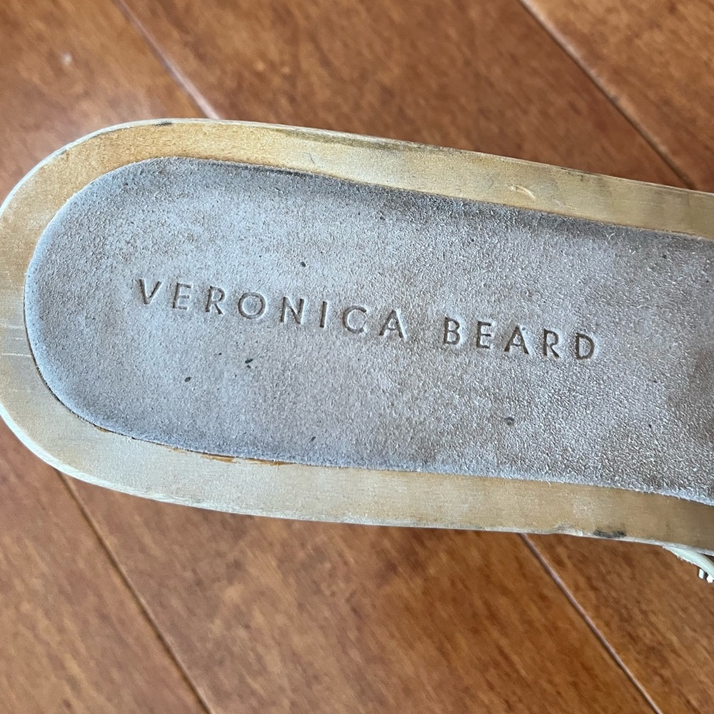 Veronica Beard Tan Desert Calfskin Suede Hannalee Clog Sandals Shoes Sz. 10 - Picture 5 of 9